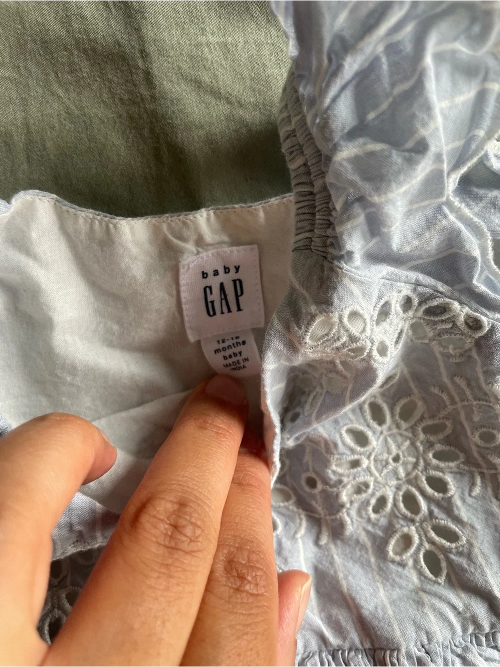 [Baby Gap] Girls' Light Blue Eyelet Ruffle Sundress: 12-18 month